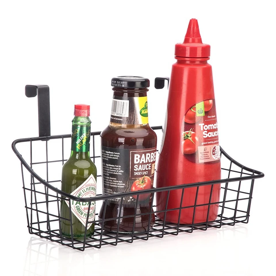 Cesta de puerta sobre gabinete con gancho rejilla cesta de almacenamiento, órgano de almacenamiento de cocina... Foto 3 de 4