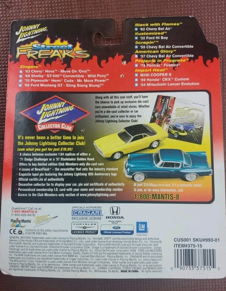 Johnny Lightning 66 Ford Mustang GT Sting Stang Stung Street Freaks Zingers Foto 4 de 4
