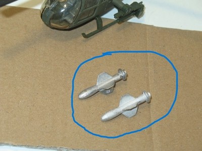SOLID, 2 X RAW METAL ROCKET MISSILE for Military Gazelle Helicopter