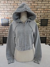 Brandy Melville Crystal Cropped Full Zip Hoodie Sweatshirt Womens OS Streetwear