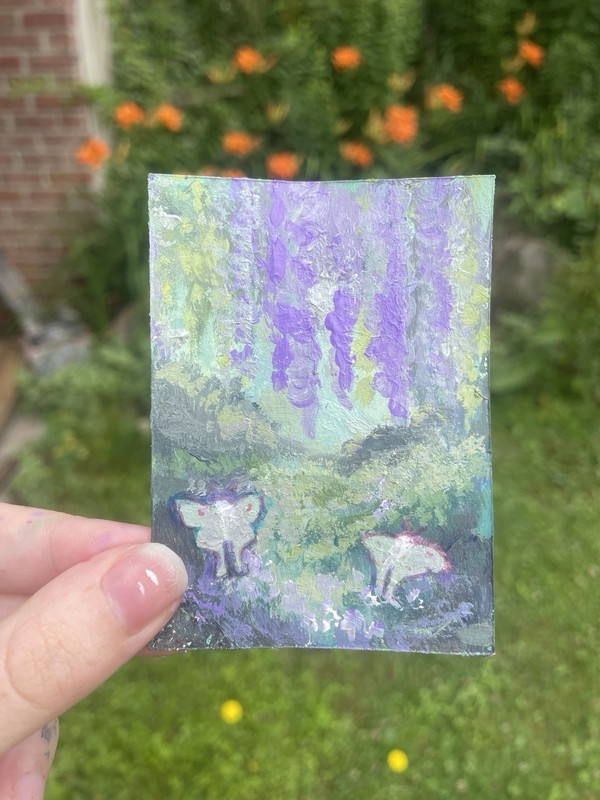 ACEO Luna Moth #5/5 | Original Art Card, Landscape, Fairycore, Nature Landscape