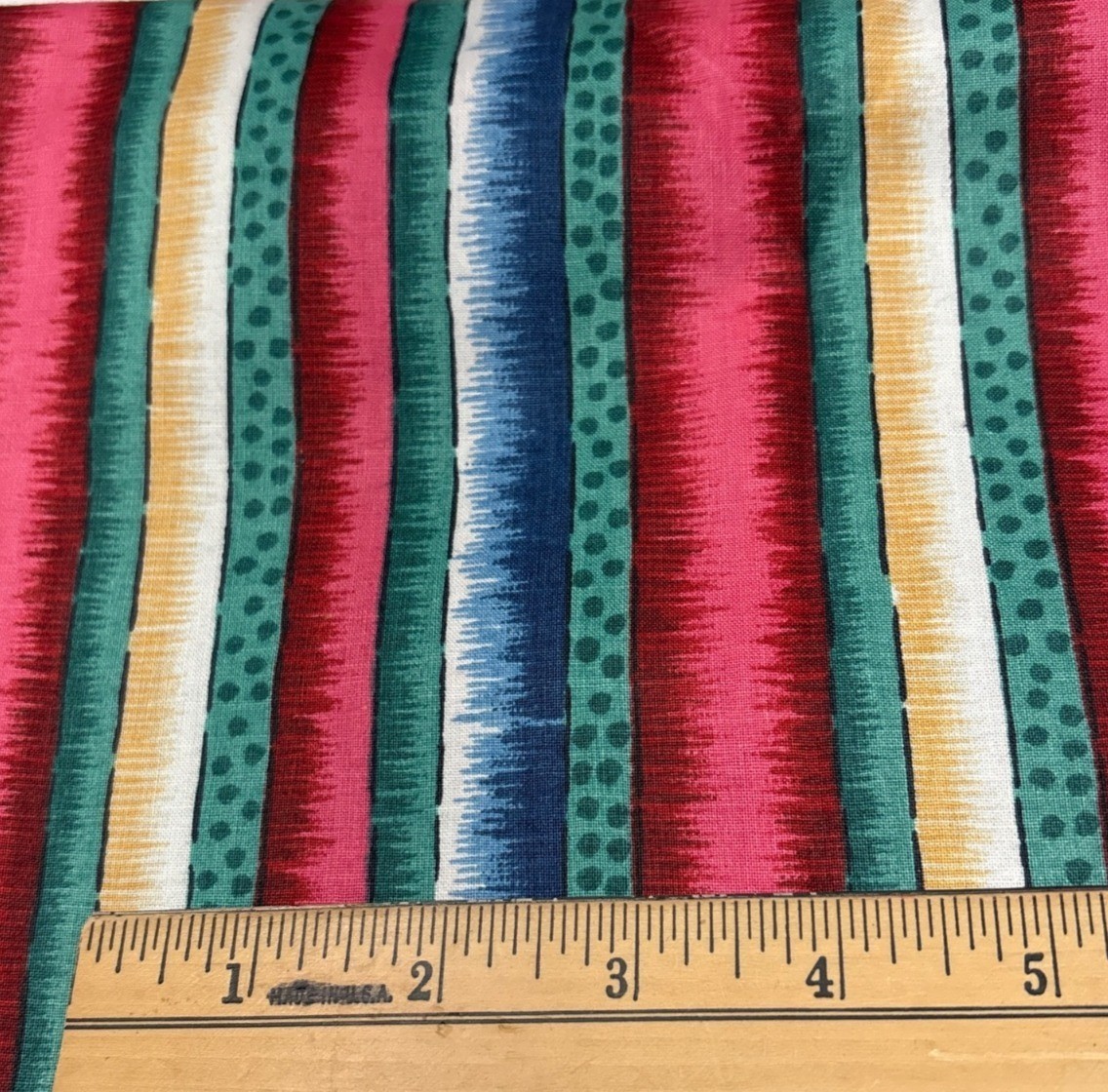 Givenchy Fabric 32"x54" Upholstery Multicolor Stripes Dotted Design thumbnail 2