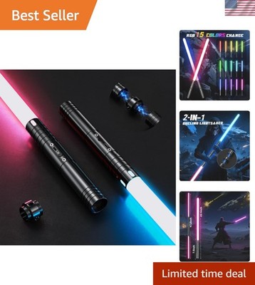 Interactive Dueling Lightsabers Set - 15 Colors, Type-C Charge, Fun for All Ages