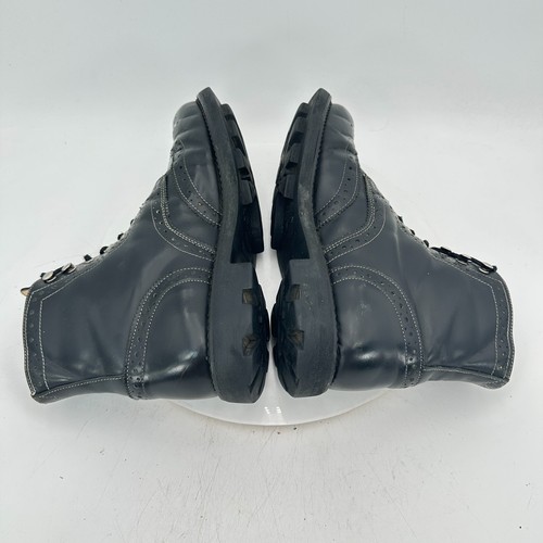 John Fluevog Men Size 10 Black Leather Brogue Wingtip Lace Up Ankle Boot - Picture 6 of 12
