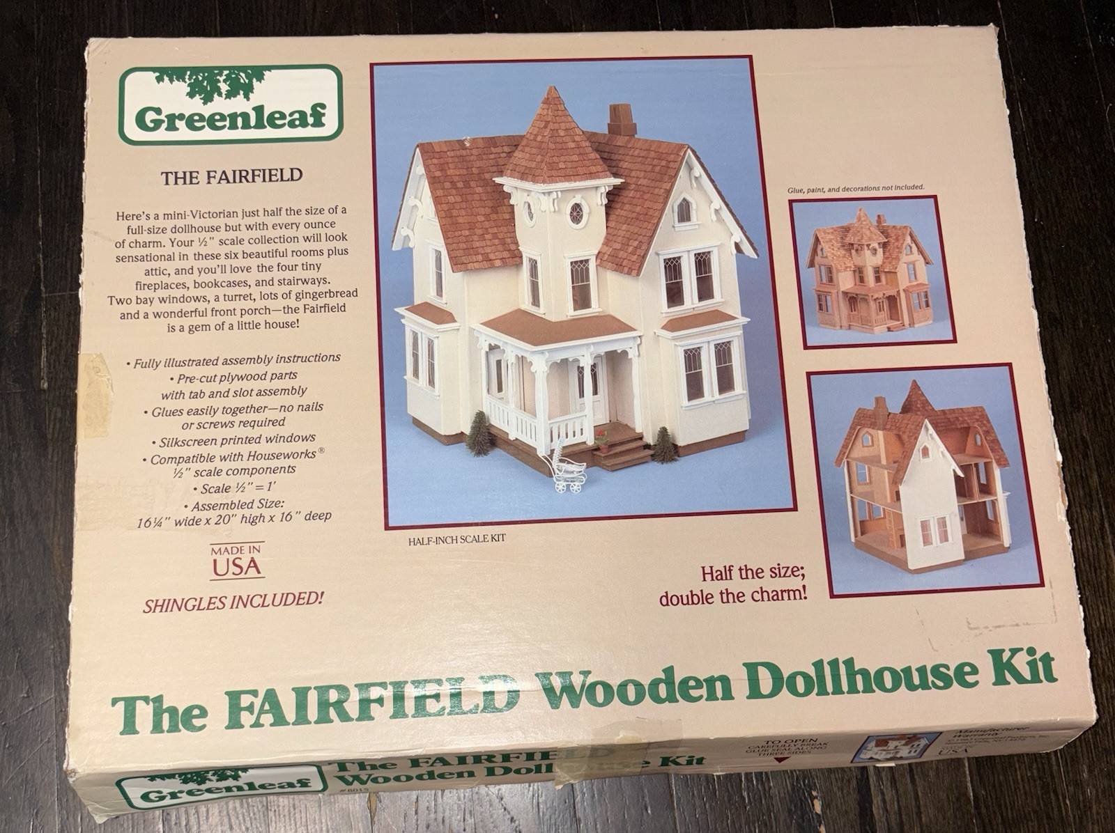 Greenleaf The Fairfield Dollhouse Kit 1/2-inch Scale Victorian Style