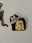 Lot of 3 Cat Themed Pins Gold Tone Ceramic Brooches — photo 4