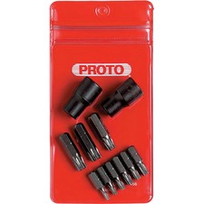 Proto 11 Piece 1/4 In And 3/8 In Drive Torx Bit Set