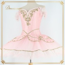 Chacott Ballet Tutu Pink Gold White Competition Dance Costume for Junior Girls