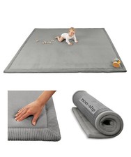 Hakuna Baby Play Mat 60x80 Non Slip Foam Rug Dark Gray