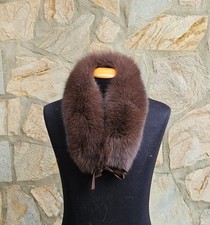 Genuine Brown Fox Fur Collar Detachable Women's Luxury Real Fur Wrap NWT