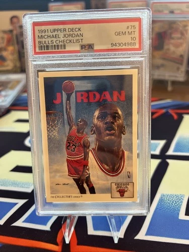 1991-92 Upper Deck #75 Michael Jordan PSA 10 Graded Card Bulls Checklist 1992