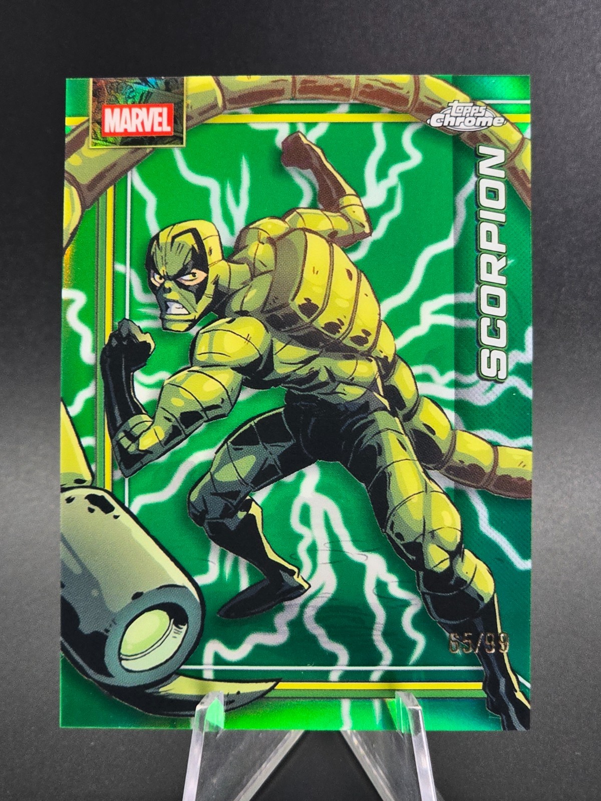 2026 Topps Chrome Marvel SCORPION Green Lightning Refractor /99