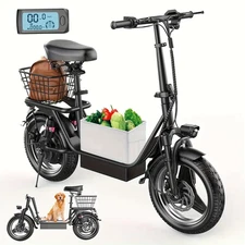 14'' Adults Electric Scooter with Seat,Foldable Escooter 36V 10Ah Battery 22Mph