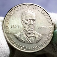 🇵🇹 Portugal. 2.5 Escudos 1977. Alexandre Herculano. KM#605. TONED UNC (#1)