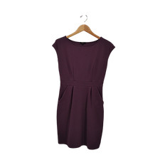 Quince Ultra-Stretch Ponte Cap Sleeve Dress Dark Orchid Purple Basic Sleeved S