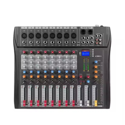 8 Kanal Audio Mischpult Konsole Verstärker USB DJ Live Mixer Studio Bluetooth