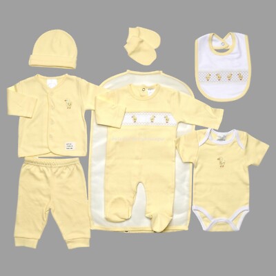 Baby Boys Girl Lemon Piece Smocked Chicks Layette Outfit Baby - Main Image
