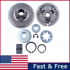 Clutch Drum 3/8 7T Sprocket Bearing Kit For Stihl 038 038AV MS380 MS381 Chainsaw