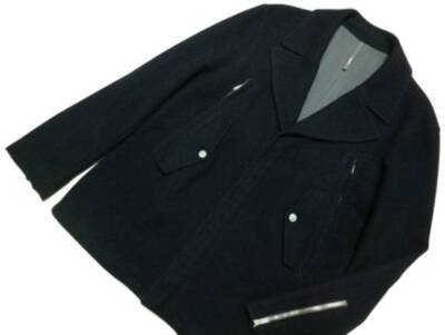 SILENT DAMIR DOMA Men's Coat Men's outer almost unused wool nylon midnight blue