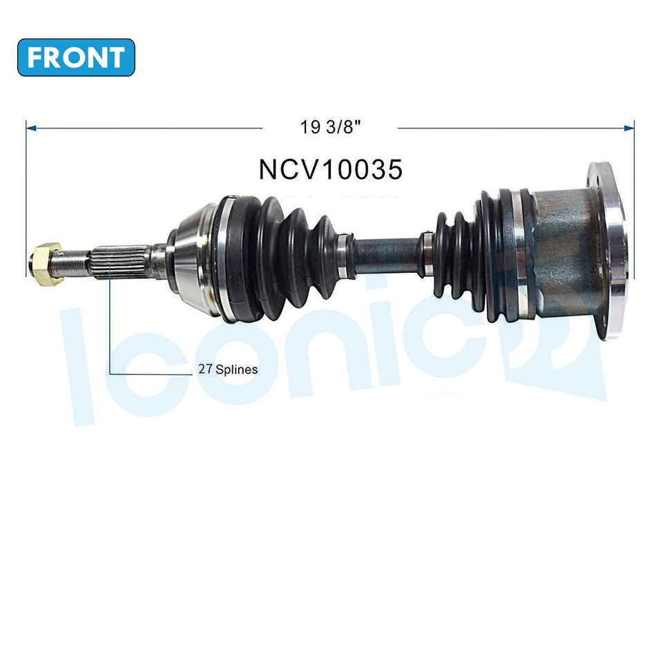 Front CV Axle Shafts for 1995-1996 Chevy Blazer 1983-1996 Chevy S10 Pickup 4WD - Image 2 of 4
