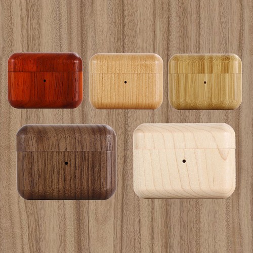 Rugged Wooden Case For Airpods 4/3/2/1th Gen Pro 2/1 Full Body Protection Cover - Picture 8 of 16