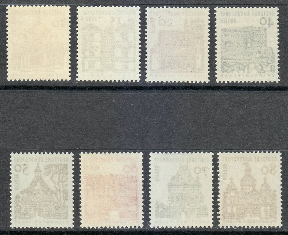 Berlin 1964 MNH Mi 242-249 Sc 9N215-9N222 German castles, buildings ** - Image 2 of 2