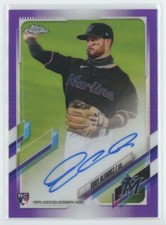 2021 Topps Chrome Rookie Autographs Purple Refractor Eddy Alvarez RC Auto