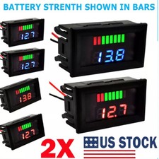 2PCS 12V-60V Marine Motorcycle Digital Voltmeter Voltage Meter Battery Gauge NEW