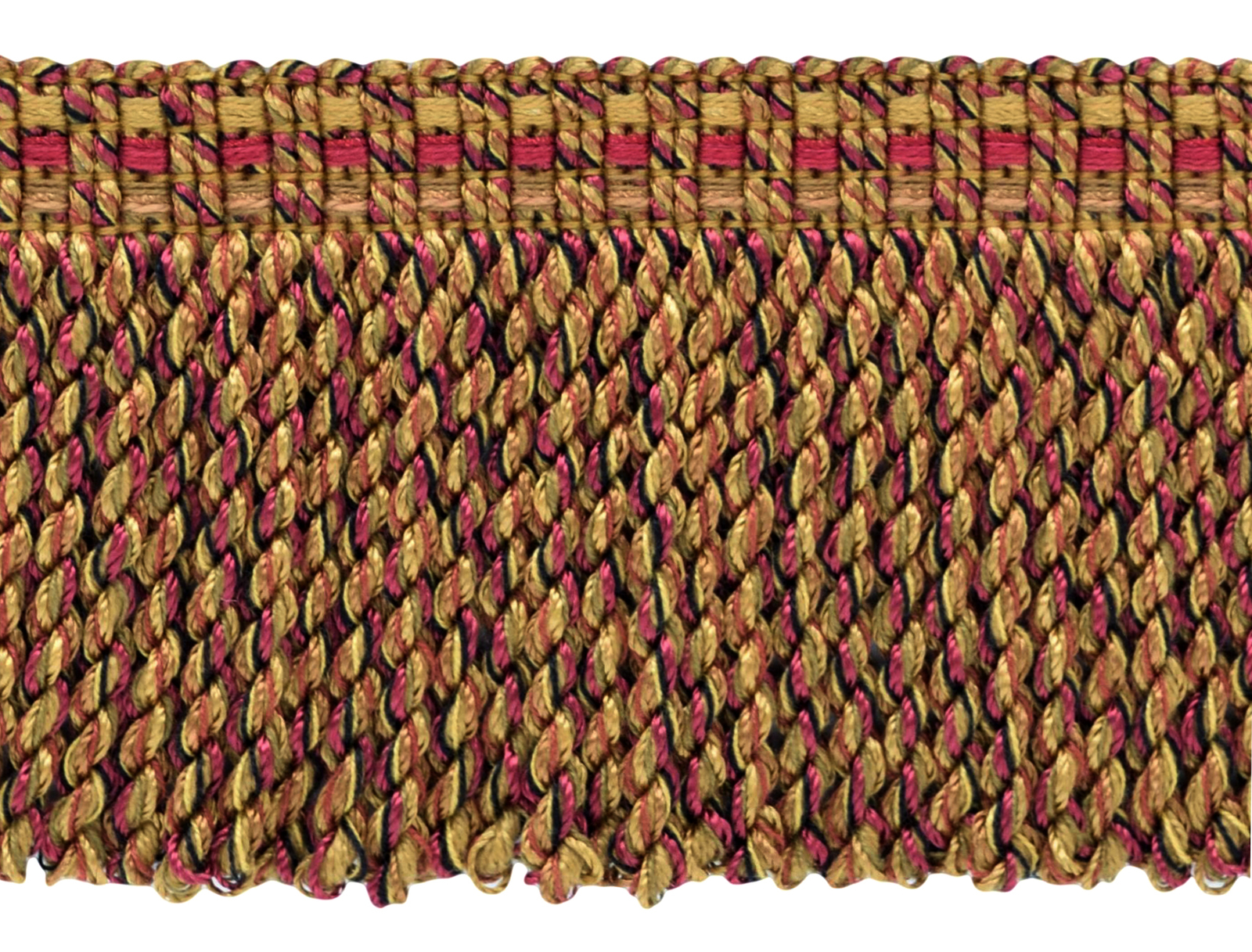 18 Yard Package/Cherry Red, Camel Beige, Clay/3"" Bullion Fringe/Cranberry Taupe