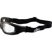Birdz Eyewear Soar Safety Motorcycle Goggles Black Padded Frame Clear Lenses