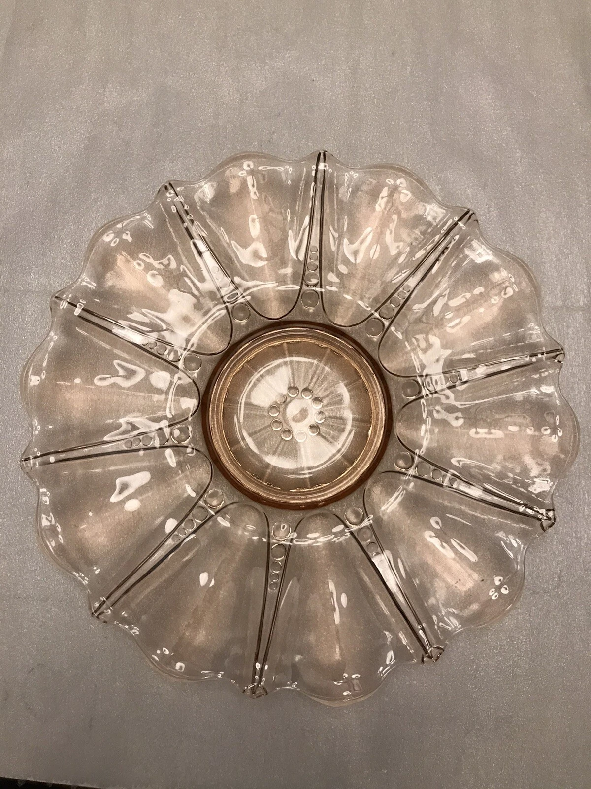 Vintage Pink Depression Glass OYSTER & PEARL 13” Anchor Hocking Sandwich Platter