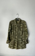 Monrow Camo Print Camouflage Camo Print Military Jacket Medium Distressed Read