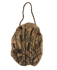 Weeds Pottery Wall hanger decor with a Rope Hanger ~ Hand Made ~ MADE in USA