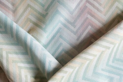 Multicolor chevron zig zag upholstery fabric remnant two yards - Picture 3 of 4