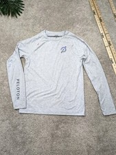 Rhone X Peloton Shirt Mens S Small Gray Crew Neck USA MADE Long Sleeve Stretch