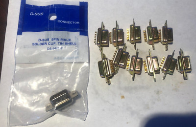 lot of 11 d-cup spin female solder cup, plus 1 male unit