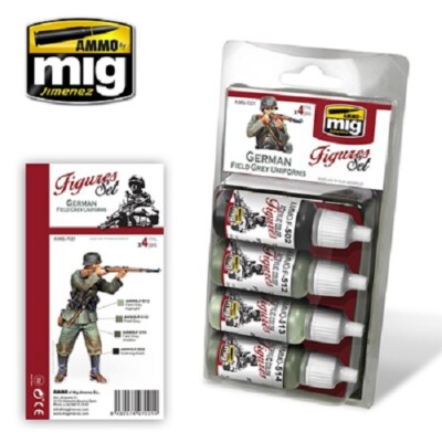 Munition Mig A.MIG7021 Deutsche Feldgraue Uniformen Acrylfarben Set