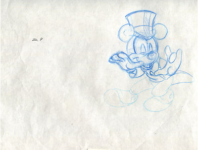 Mickey Mouse Cartoon Cel Drawing - Full Figure Top Hat
