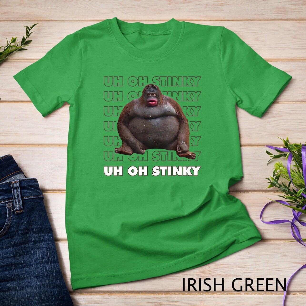 Uh Oh Stinky Poop Meme Funny Monkey retro T-Shirt by Zery Bart - Fine Art  America