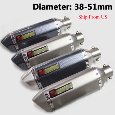 Universal Motorcycle Exhaust Silencer Muffler Tips Pipe 51mm Moto Escape Pipe