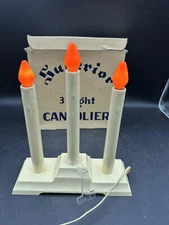 Vintage Superior 3 Light Candolier Orange Bulbs. WORKS!