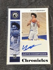 2021-22 Panini Chronicles Draft Picks Justin Champagnie Auto Rookie RC Raptors
