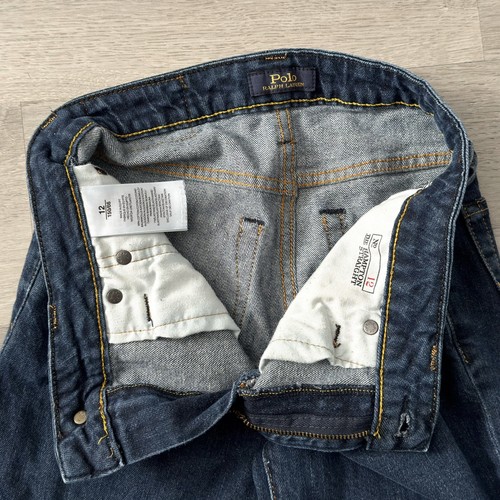 POLO Ralph Lauren Hampton Straight Denim Jeans Youth Size 12 Dark Blue - READ - Picture 2 of 7