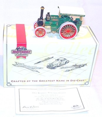 Matchbox MOY COLLECTIBLES 1912 BURRELL TRACTION STEAM ENGINE YAS 08-M MIB`95 TOP