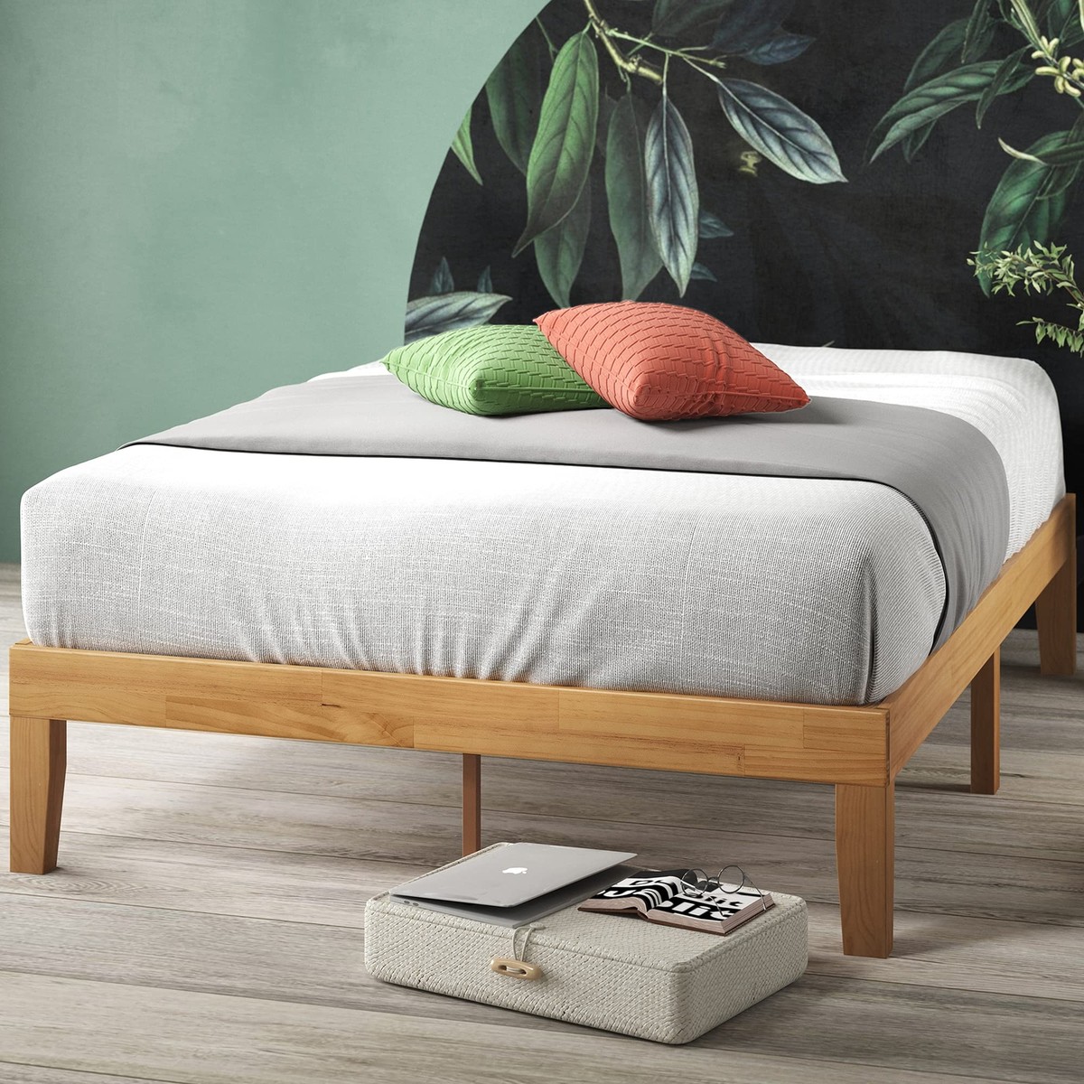 ZINUS Moiz Wood Platform Bed Frame Wood Slat Support No Box