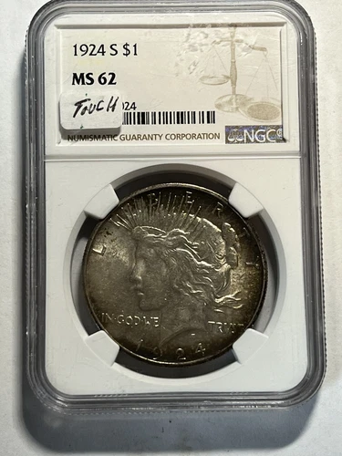 1924 S Peace Silver Dollar NGC MS-62 Better Date Nice Strike