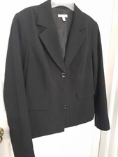 Vintage Fashion Bug Black Blazer Womens Size Large Shoulder Pads