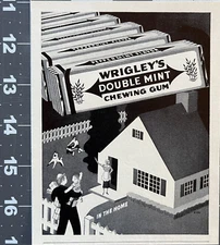 1937 Wrigley's Print Ad Man Arriving Home Housewife Children Chewing Gum