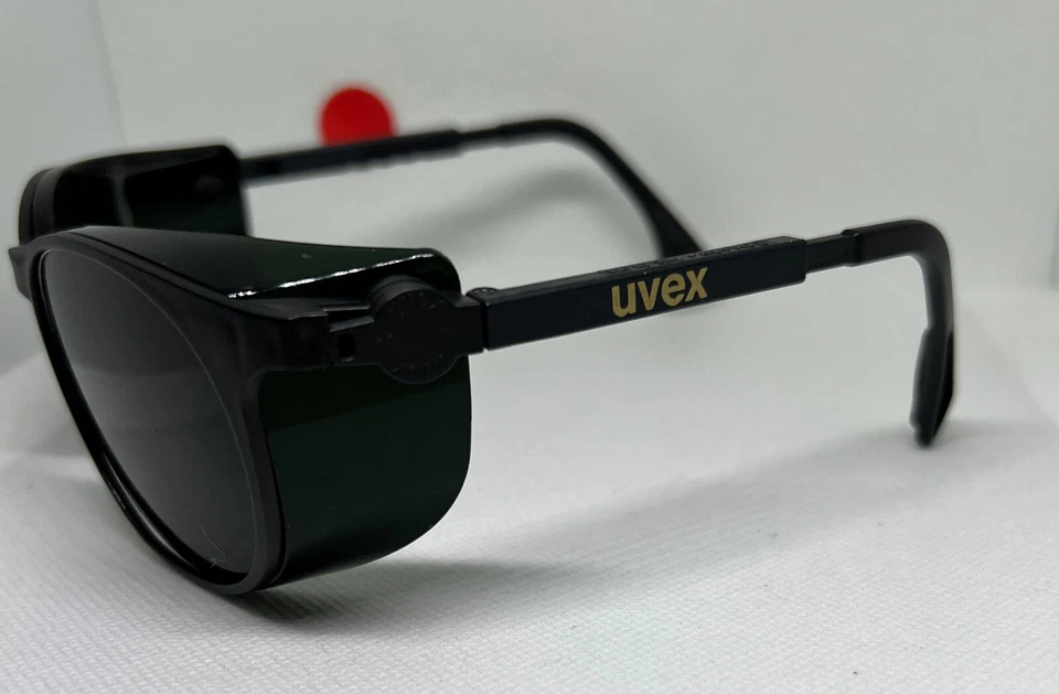 Uvex Pheos S Safety Glasses – Matte Black Frame with Dark Green Lenses - Image 4 of 4
