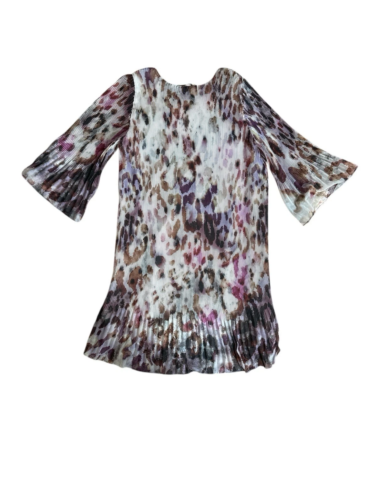 VETEMENTS Abito Morbido Dintorni Plissettato Leopardato Ballia Multicolore Abito Medium